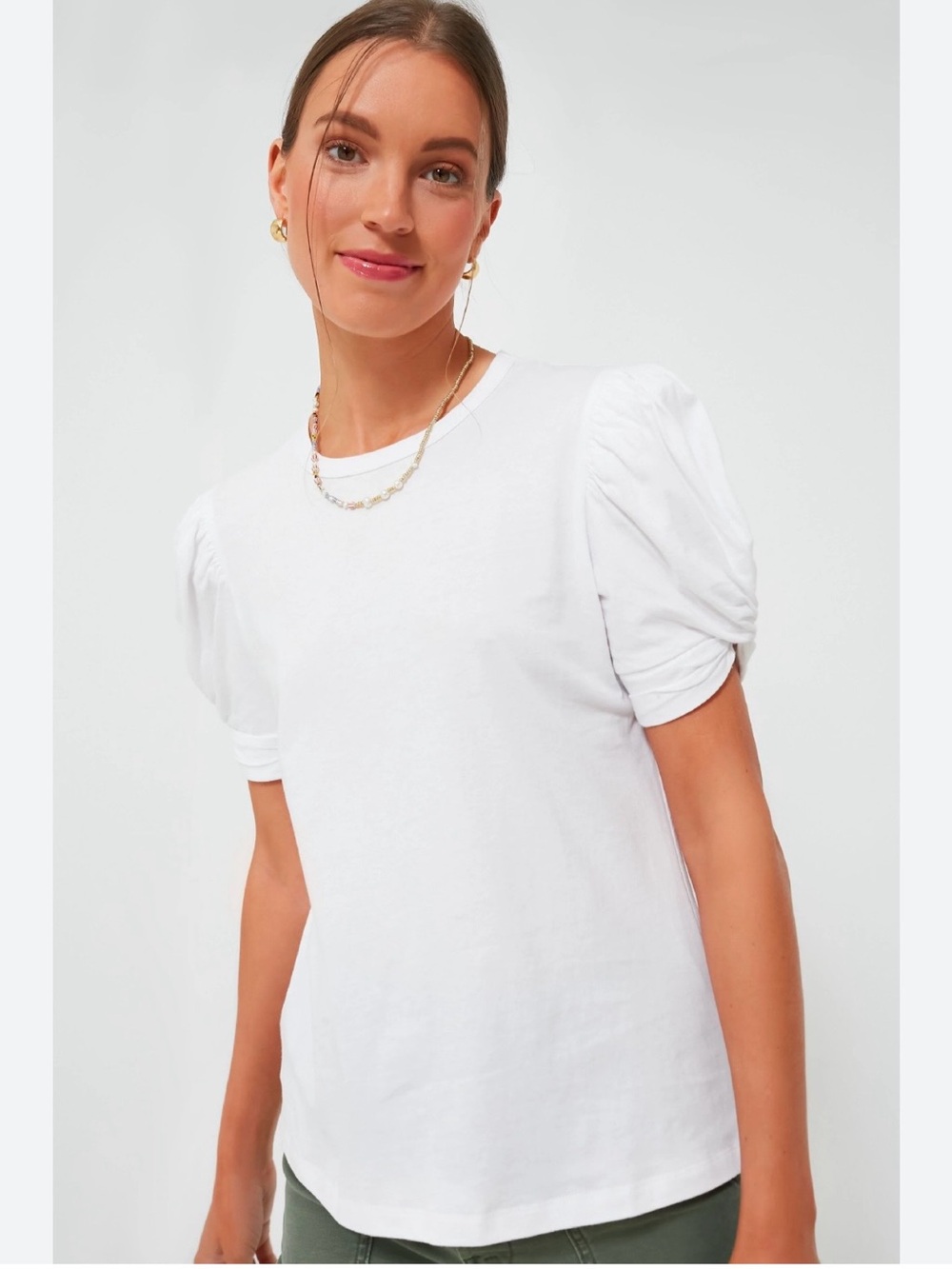 Tuckernuck Pomander Place Tee Women 3XL White Vesty Puff  Sleeve Crewneck Cotton